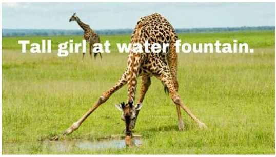 tall girl at the water fountain